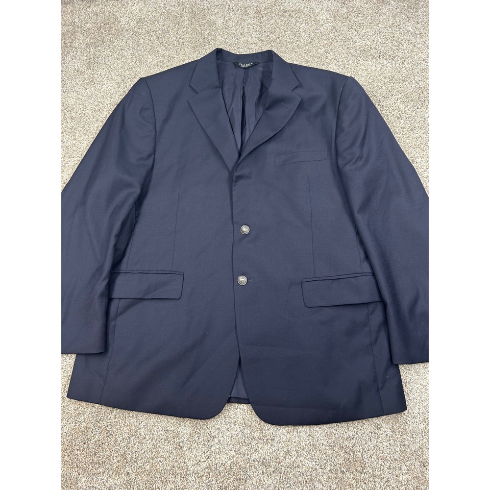 Jos. A. Bank Mens 44R Navy Blue 100% Wool Traveler's Collection Blazer Coat